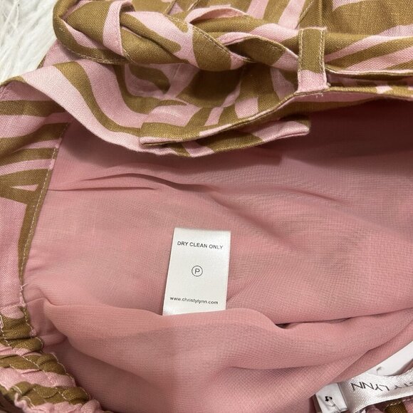 Christy Lynn Rose Zebra Shorts 100% Linen Pockets Paperbag Women’s Lined‎ Size 4 - Picture 8 of 8